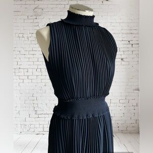 NANETTE NANETTE LEPORE Pleated swing Blouson elastic waist high neck Dress 2